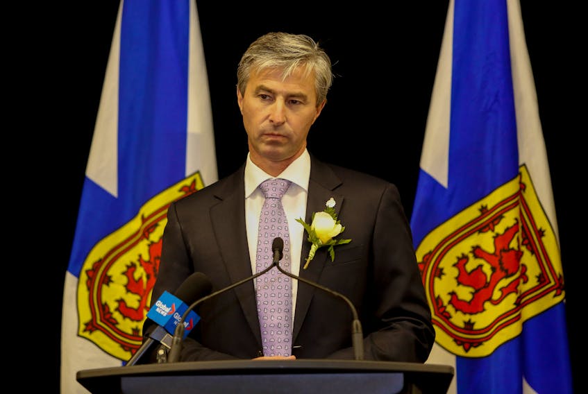 Tim Houston is seen during his first news conference as premier, following a swearing-in ceremony for him and his cabinet, at the Halifax Convention Centre on Tuesday, Aug. 31, 2021.

TIM KROCHAK PHOTO