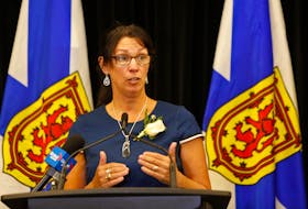 Michelle Thompson, the new Minister of Health for Nova Scotia, is seen during her first news conference following a swearing-in ceremony for the new Nova Scotia government at the Halifax Convention Centre on Tuesday, Aug. 31, 2021.

TIM KROCHAK PHOTO