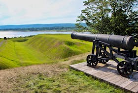 The view from Fort Anne cannon down the Annapolis River. Fort Anne was the site of a small fort built by 70 Scottish settlers that began a colony there in 1629, eight years after King James I granted ‘Nova Scotia’ to Sir William Alexander in 1621. 