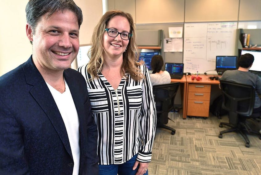  AI researchers Cory Janssen and Nicole Janssen, Co-founders of AltaML in Edmonton, March 7, 2019.