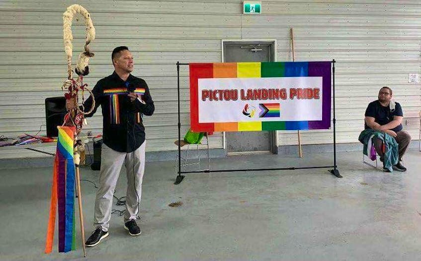 John R. Sylliboy and Geordy Marshall were guest speakers at Pictou Landing First Nation's pride event this year.  CONTRIBUTED