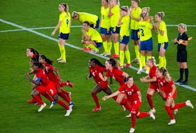 Canada beat Sweden on penalties in the Olympic gold-medal women's soccer final.