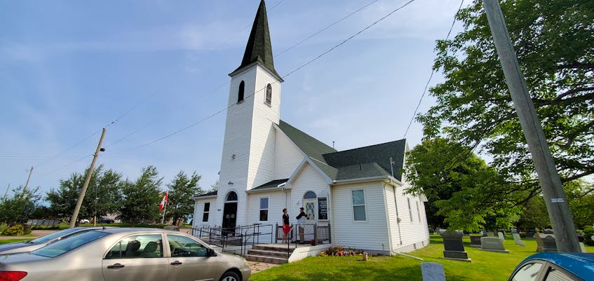 The Lot 16 United Church suffered a blow sometime between July 1 and 2 when its hardwood ceiling, which is at least 120 years old, collapsed, burying the sanctuary in debris. - Colin MacLean