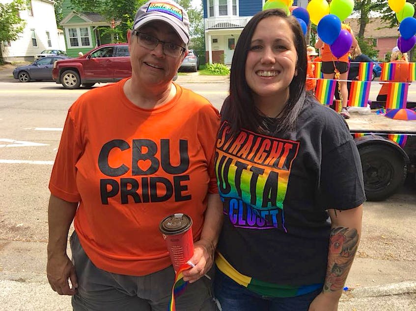 Kate Krug, left, with Emily (Em) Donovan at Pride Cape Breton parade in Sydney in 2018. CONTRIBUTED
