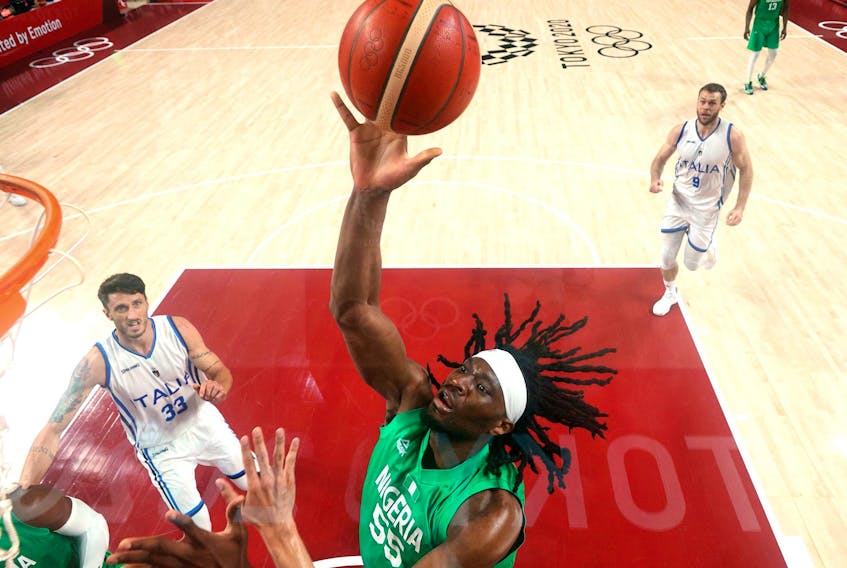  Precious Achiuwa playing for Nigeria at the Olympics. The Raptors were happy to land Achiuwa. Gregory Shamus/Getty Images.