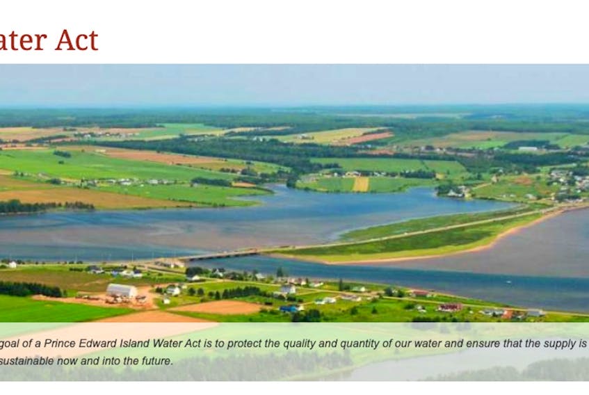 P.E.I.'s Water Act was implemented on June 16, 2021.  princeedwardisland.ca screenshot