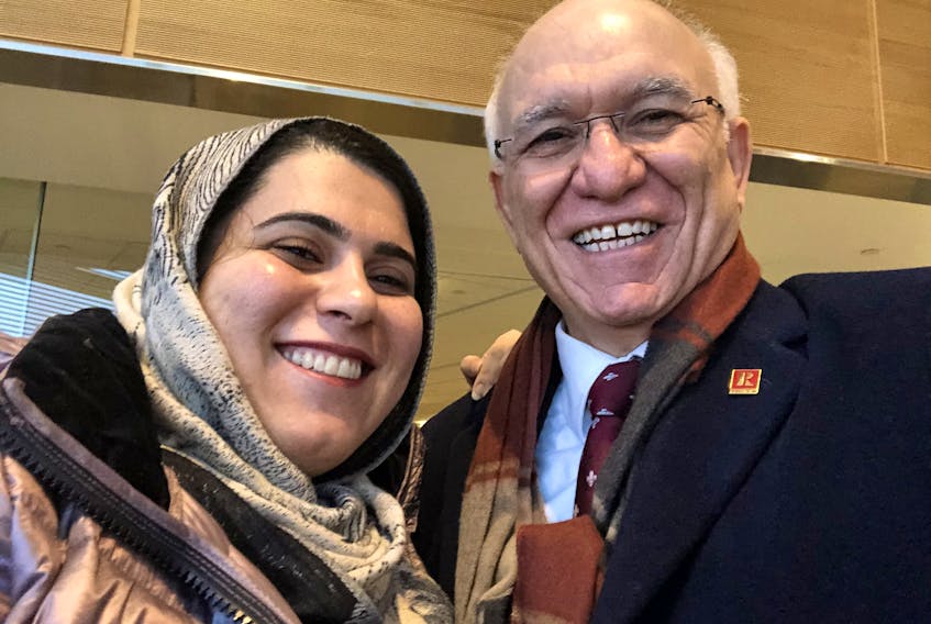 Dr. Forough Khadem and her partner Kourosh Doustshenas in their last photograph together at the Winnipeg Richardson International Airport before she left for Iran in November 2019. Dr. Khadem was one of 176 people on board Ukrainian International Airlines Flight PS752, which was shot down by Iranian missiles on Jan. 8, 2020. Doustshenas is a member of the Association of Families of Flight PS752 Victims which organized a rally through downtown Toronto on Aug. 5, 2021 to express the belief that “Justice is Not Negotiable” and to call for direct action from the federal government and RCMP, including the continued ask to launch a domestic criminal investigation.