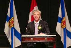 New Nova Scotia Premier Tim Houston at his swearing-in ceremony on Tuesday, Aug. 31, 2021.