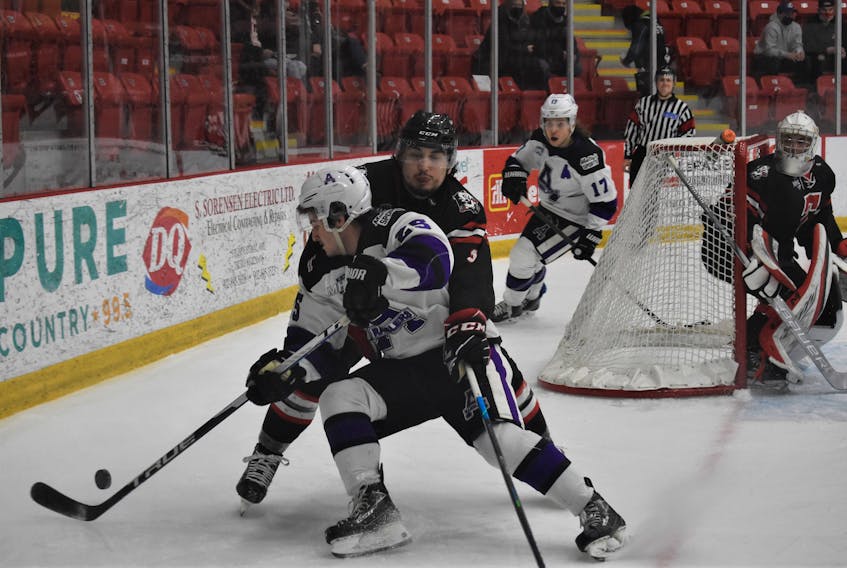 Stephen Fox in action as a member of the Amherst Ramblers last season versus the Truro Bearcats.