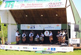 Among those performing at past Acoustic Roots Festivals was the Cape Breton University Pipe Band in 2019. CONTRIBUTED