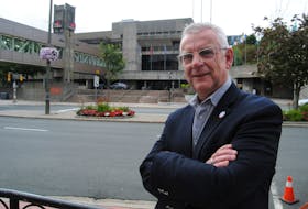 St. John’s Mayor Danny Breen stands outside City Hall — his office for another four years after he was declared the winner of the mayor’s race by acclamation this week. 
-Joe Gibbons/The Telegram

