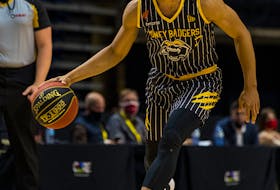 Dartmouth’s Lindell Wigginton shown during Canadian Elite Basketball League action with the Hamilton Honey Badgers earned three major awards the league announced on Thursday night. - CEBL