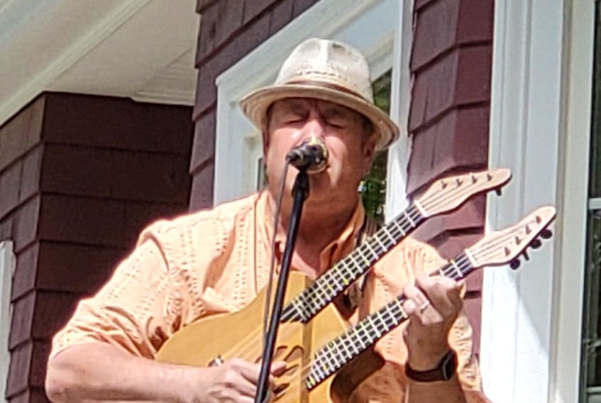 Shelburne blues musician Manitoba Hal Brolund gave a play music on the porch concert in his hometown recently. Brolund, who has been the executive director  at the Osprey Arts Center for close to two years, is going back to performing full-time. Contributed