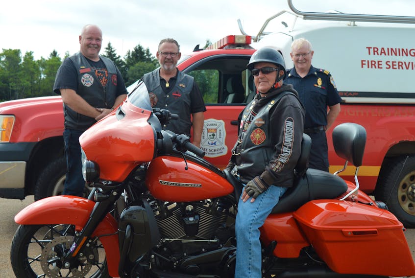 Members of the Red Knights Motorcycle Club in P.E.I. will be leading a parade on Sept. 11 in memory of all the first responders who died on Sept. 11, 2001, in New York City and have died since due to the effects of being on site that day. From left are Eric McGuire, Sam Sanderson, Jim Rhynes and Gerard McMahon. The parade begins at 11 a.m. at District 2 of the Charlottetown Fire Department and finishes 176 kilometres later in Kensington.