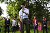  Liberal Leader Justin Trudeau makes a campaign stop in Mississauga, Ont., Sept. 11.