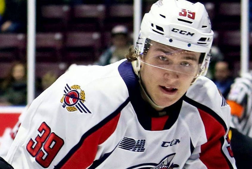 Curtis Douglas played for the OHL's Windsor Spitfires. He is at the Maple Leafs' development camp.

