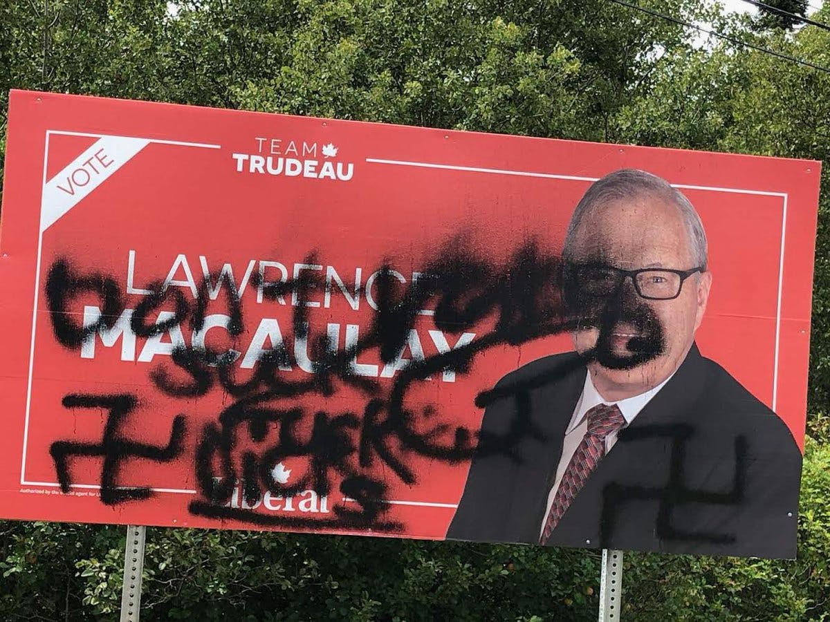 P.E.I. Liberal candidate dismayed over hateful images painted on