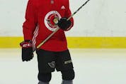  Ottawa Senator Rookie Ridly Greig during Senators development and rookie camp on Saturday.
