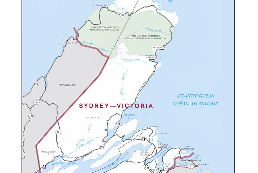 This map outlines the federal riding of Sydney-Victoria for the Sept. 20 federal election. CONTRIBUTED