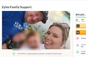  This is a screen shot of the GoFundMe campaign for the family of a man crushed by his car at a McDonal’d drive through.