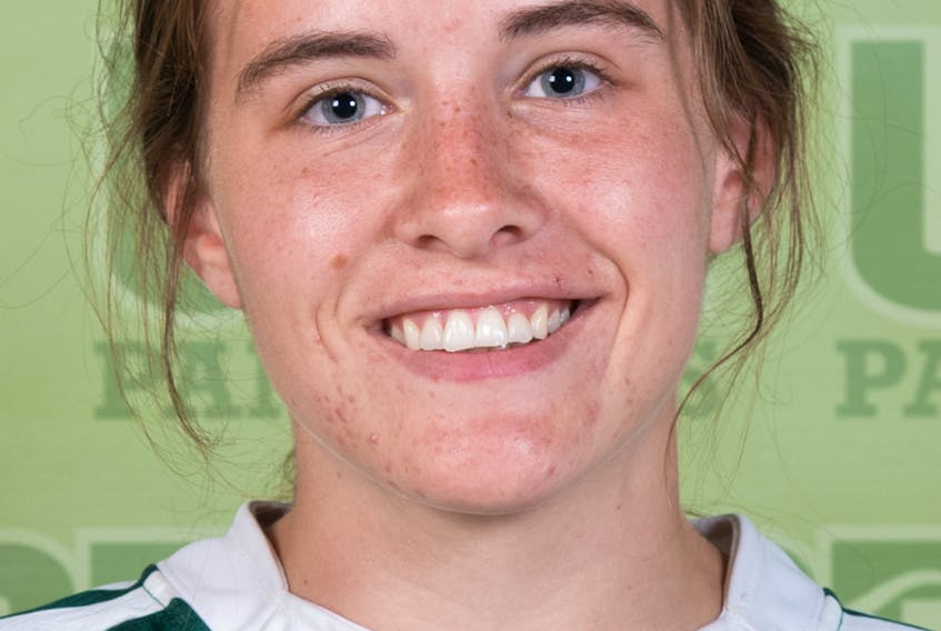 UPEI rugby player Mia Fradsham has been named the Subway Atlantic University Sport (AUS) female athlete of the week for the week ending Sept. 12, 2021. 