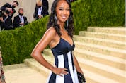  Leylah Fernandez attends The 2021 Met Gala Celebrating In America: A Lexicon Of Fashion at Metropolitan Museum of Art on September 13, 2021, in New York City.