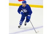 Toronto Maple Leafs forward Mitch Marner (16)  on the  ice at their practice facility in Etobicoke on Wednesday September 15, 2021. Jack Boland/Toronto Sun/Postmedia Network