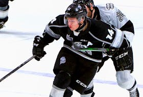Zach Dean, shown in this file photo playing for the QMJHL's Gatineau Olympiques against the Blainville-Boisbriand Armada, is busy this week. The 18-year Vegas Golden Knights first-rounder travelled to Las Vegas for meetings Wednesday and on-ice sessions Thursday with fellow Golden Knights prospects. That will be followed by Vegas's participation in a prospects tournament beginning today in Glendale, Ariz. — File photo/QMJHL/Ghyslain Bergeron