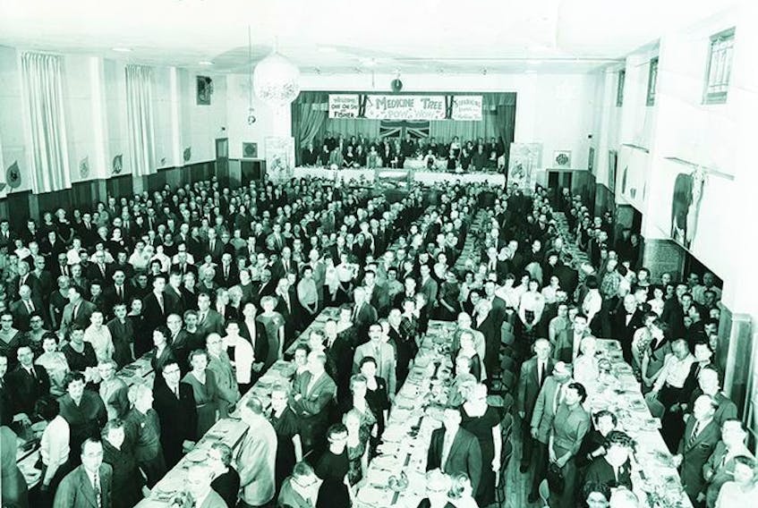  A banquet at the Highwood Memorial Centre to honour the publication of the history book, Leaves of the Medicine Tree. Courtesy, Museum of the Highwood