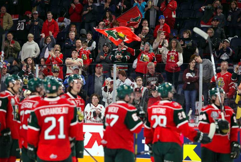 Halifax fans celebrate their Mooseheads after a crushing 4-2 defeat against the Rouyn-Norand Huskies in the 2019 Memorial Cup final at the Scotiabank Centre. There were extreme limits placed on attendance at all QMJHL games last season but restrictions will be lifted soon. - SaltWire
