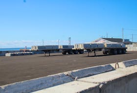 Summerside Port Corporation began removing the waterfront salt storage structure on Sept. 17. The blocks are being moved to a second location while the port works out a plan with the city.