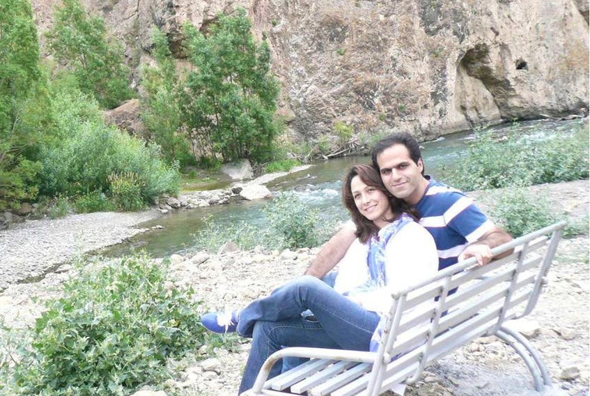  Roja Azadian, with husband Mohsen Ahmadipour.