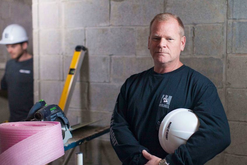Follow the right steps when finishing your basement, says Mike Holmes. Mike in a homeowners basement from Holmes Next Generation.  