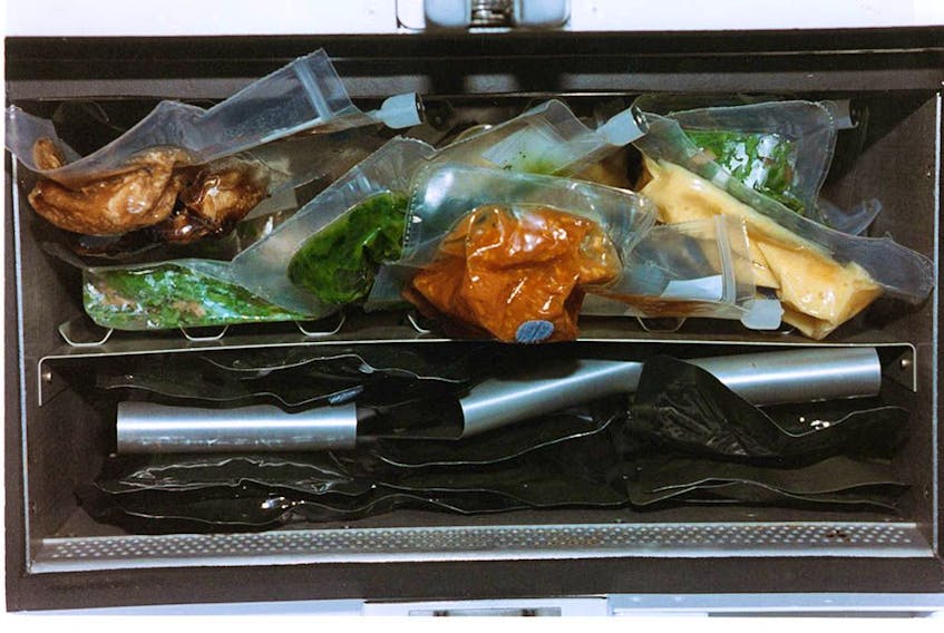  Some of the types of packaged, preserved food that astronauts will eat during a mission in space.