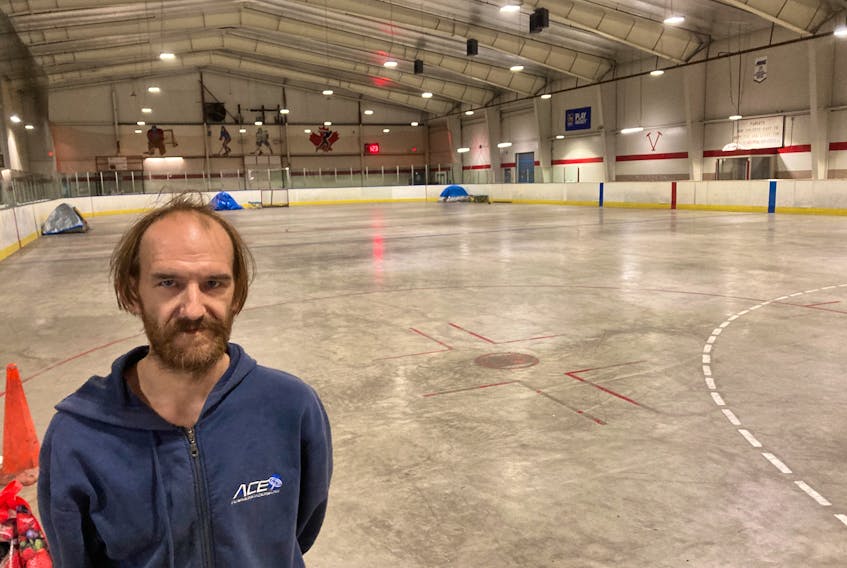 Malcolm Kay says the city's new makeshift men's shelter at Gray Arena in Dartmouth lacks basic services. 