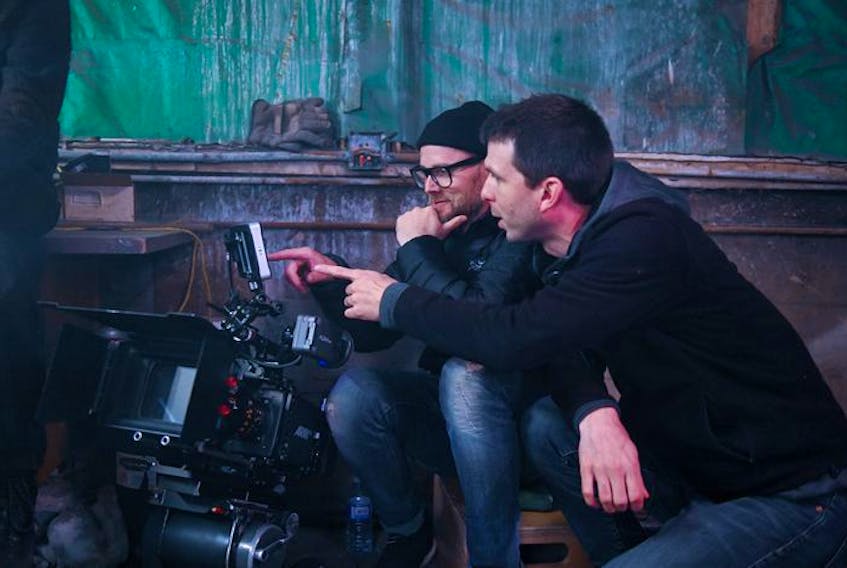  Director of Photography Nick Thomas and director Scott Westby on the set of Jonesin’. Photo by Benjamin Laird.