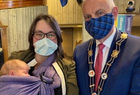 St. John's Coun. Maggie Burton said she appreciates the support from her colleagues, including Mayor Danny Breen, when she takes her six-month-old daughter, Edith, into chambers during meetings.
