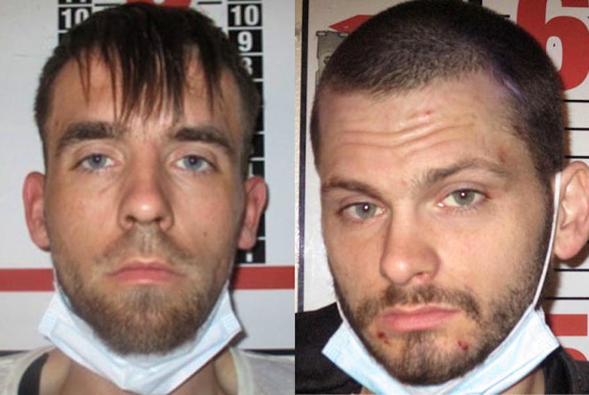 Chad Stephen Clarke, 28, left, and Thomas Joseph Smith, 31, are wanted by police after escaping from the Central Nova Scotia Correctional Facility in Dartmouth on the evening of Thursday, Sept. 23.