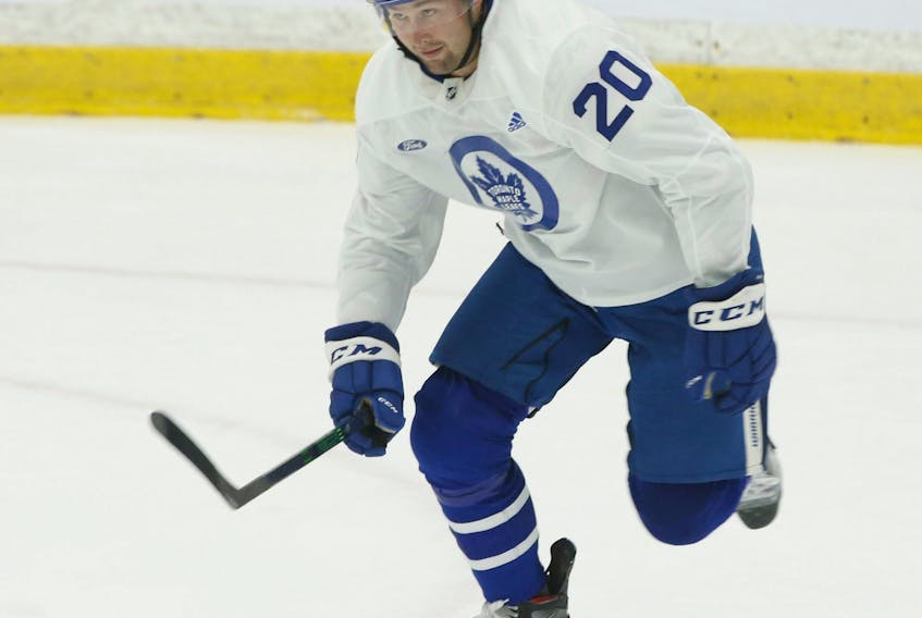  Toronto Maple Leafs Nick Ritchie skates at training camp in Toronto on Thursday, September 23, 2021. Jack Boland/Toronto Sun