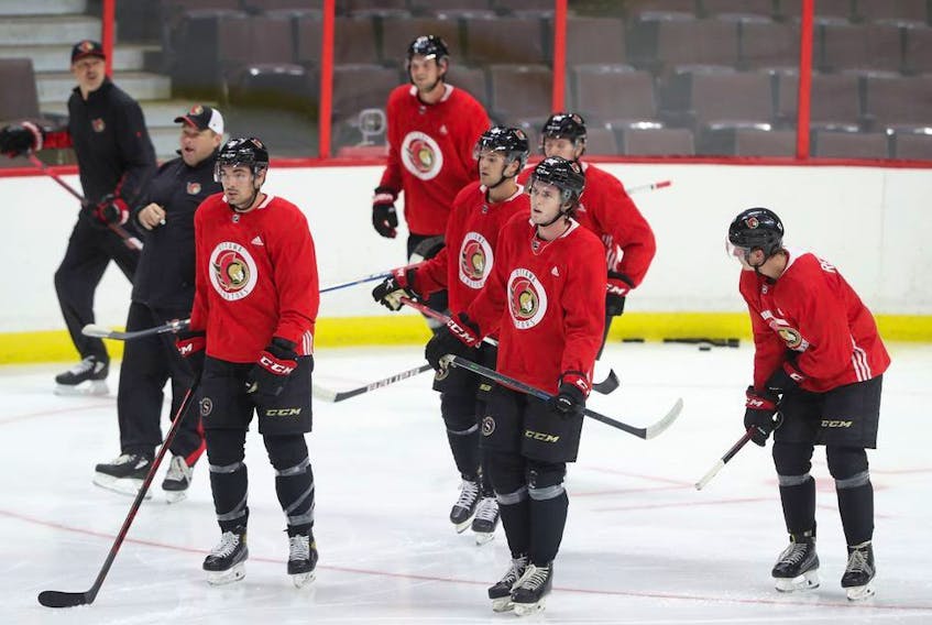  The Ottawa Senators hit the ice at the Canadian Tire Centre on Thursday.