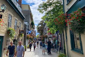 The vaccine passport system is in effect in Quebec, but it has not hampered the thriving tourist trade in areas like Rue du Petit Champlain in Old Quebec City. — Pam Frampton/SaltWire Network