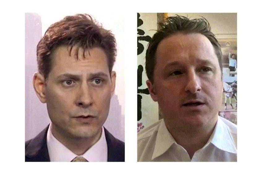 Michael Kovrig (left) and Michael Spavor, the two Canadians detained in China, are shown in these 2018 images taken from video. The Canadian Press