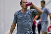  Canadiens forward Mike Cammalleri goes through a fitness regime during physicals on Sept. 16, 2011.