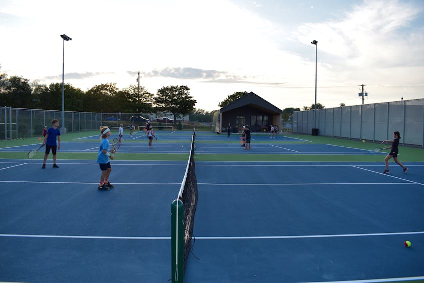The New Waterford Tennis Club has seen an increased interest in the sport with the new facility being built as part of the Gary McDonald Recreation Complex on Eight Street in New Waterford. Shown are members of the junior program playing at the facility on Wednesday. JEREMY FRASER/CAPE BRETON POST