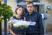  Natalia and Alex Ksyendzov spoke at the visitation for their goddaughter, 10-year-old Nikita, at Elgin Mills Cemetery, Cremation and Funeral Centres in Richmond Hill, Ont. on Sunday, Sept. 5, 2021. ERNEST DOROSZUK/TORONTO SUN
