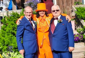 David Fletcher, left, of Dominion, during his wedding in the community July 31, with his nephew Jackson Fortin, 14, centre, of Quebec City, and his father Jim Fletcher of Dominion. David said his family is suffering incredible grief after his father, sister, nephew and niece were all killed in a motor vehicle accident involving an alleged impaired driver in Quebec City on Sept. 2. Quebec police confirm the driver of the other vehicle was travelling at a high rate of speed and was arrested for impaired driving. He now faces multiple dangerous driving-related offences. CONTRIBUTED