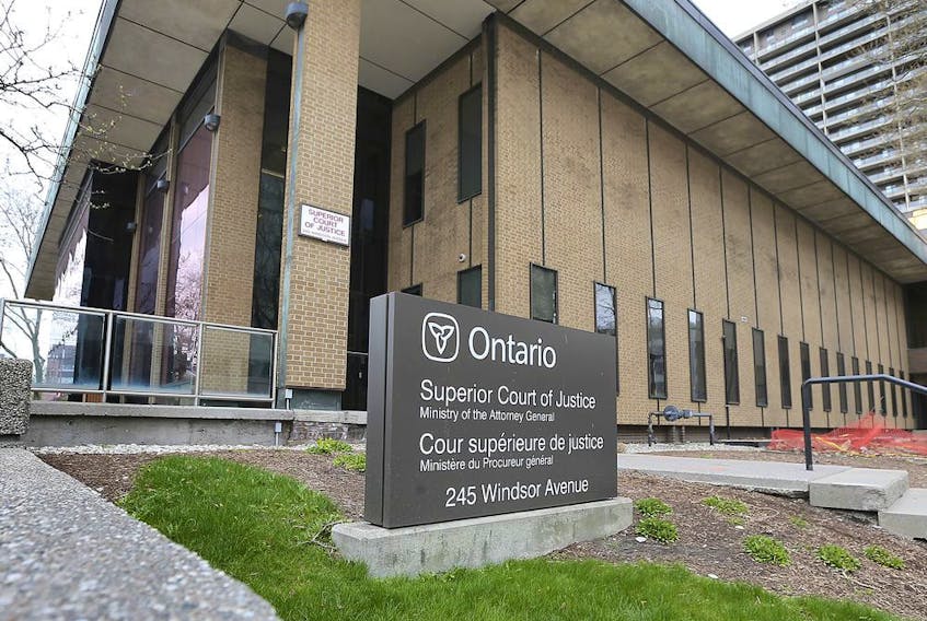  The exterior of the Superior Court of Justice in Windsor is shown on Thursday, April 22, 2021.