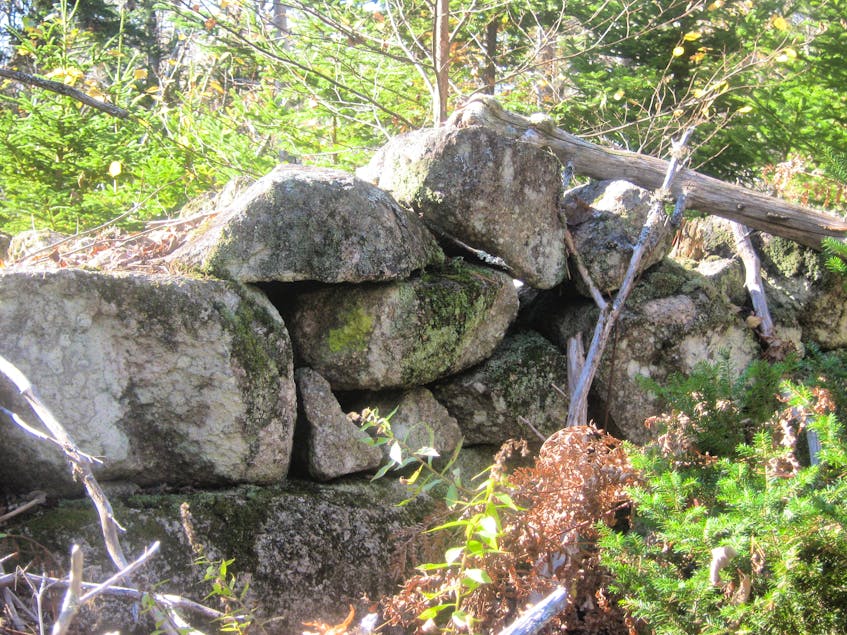 Remains of stone walls from the Loyalist days. - Contributed