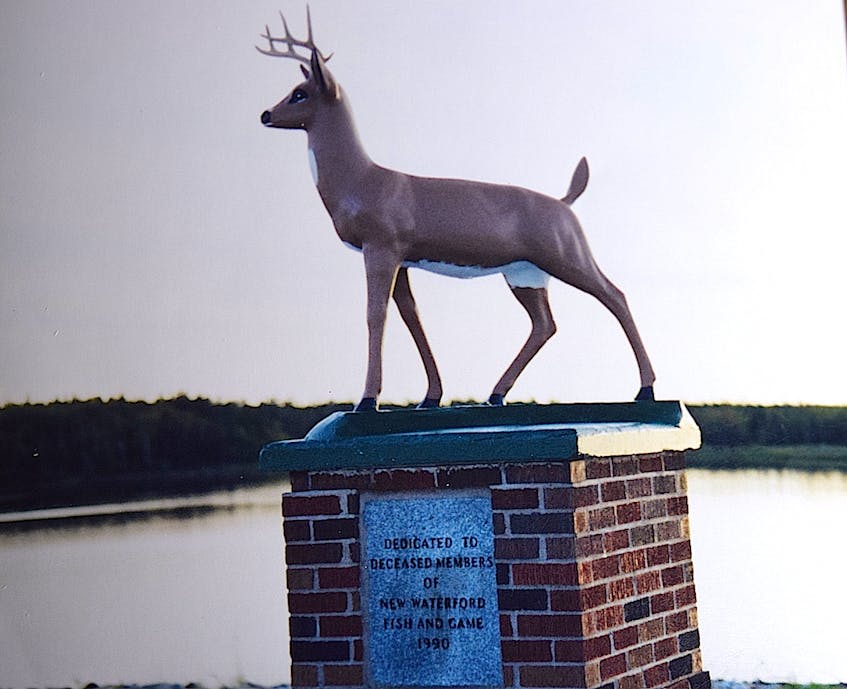 The original deer statue mounted in 1990 at the New Waterford Fish and Game Sportsmen’s Memorial Park in River Ryan, in memory of the dedicated and deceased members. The statue was destroyed by vandalism about 15 years ago and the base has stood empty since. Contributed  - Contributed