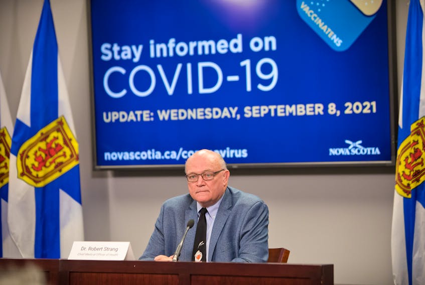 Nova Scotia's chief medical officer of health, Dr. Robert Strang, during a COVID briefing on Sept. 8, 2021.